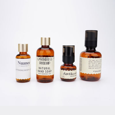 40ml 50ml 100ml 150ml 200ml 500mlを包む化粧品のプラスチックびんこはく色のSkincare