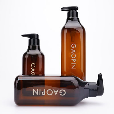 こはく色500ml正方形の空のシャンプーおよびコンディショナーのびん300ml 600ml 1000ml
