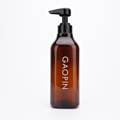 こはく色500ml正方形の空のシャンプーおよびコンディショナーのびん300ml 600ml 1000ml