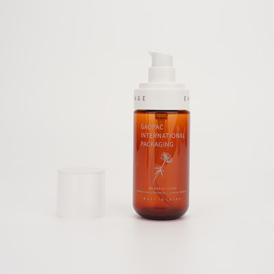 80ml 100mlポンプこはく色のローションのびんのプラスチック化粧品の包装