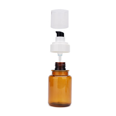 OEM PETGのこはく色のプラスチック ポンプは40ml 60ml 100ml 130mlをびん詰めにする