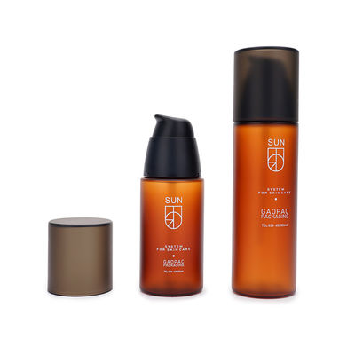 曇らされたこはく色ペット プラスチックは30ml 100ml 120ml Skincareの包装をびん詰めにする
