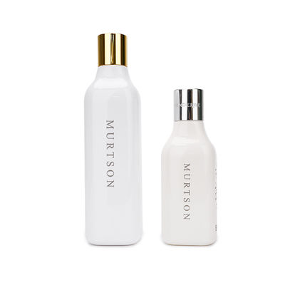 200ml 300mlの毛のシャンプーのびん、白いディスク上の帽子のびん