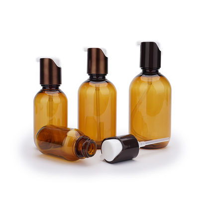 30ml 60ml 130mlのプラスチック ローションのびんこはく色色スクリーンの印刷