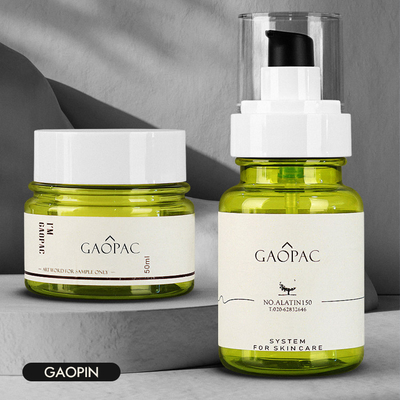 40ml 50ml 130mlの緑のプラスチック ローションのびんの贅沢な化粧品の包装セット