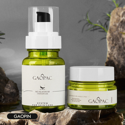 40ml 50ml 130mlの緑のプラスチック ローションのびんの贅沢な化粧品の包装セット